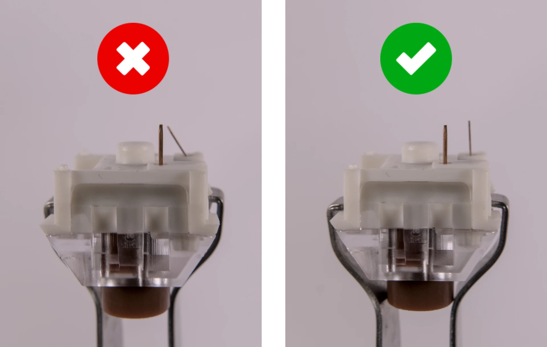 Bent vs. straight switch pins