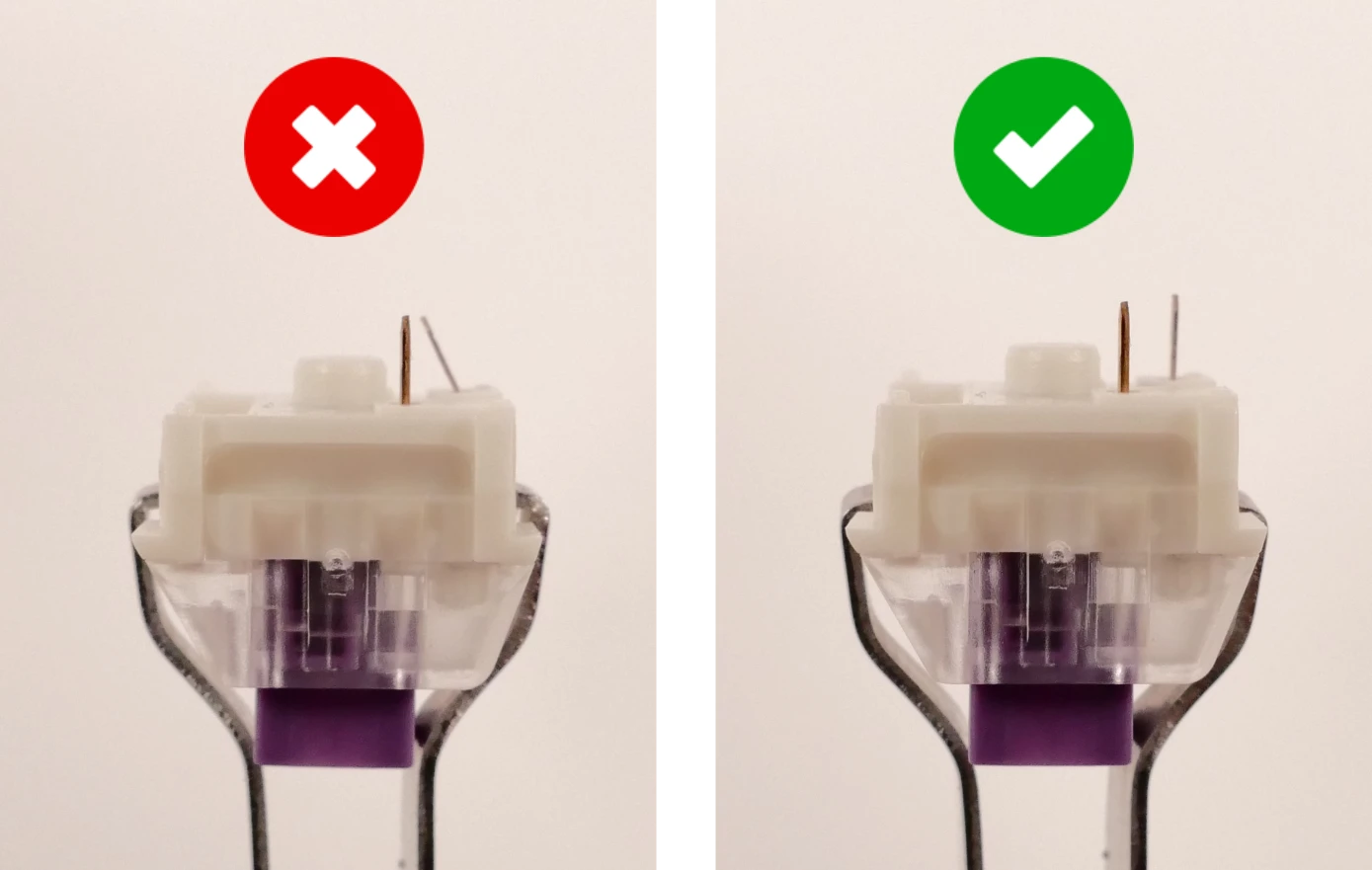 Bent vs. straight switch pins