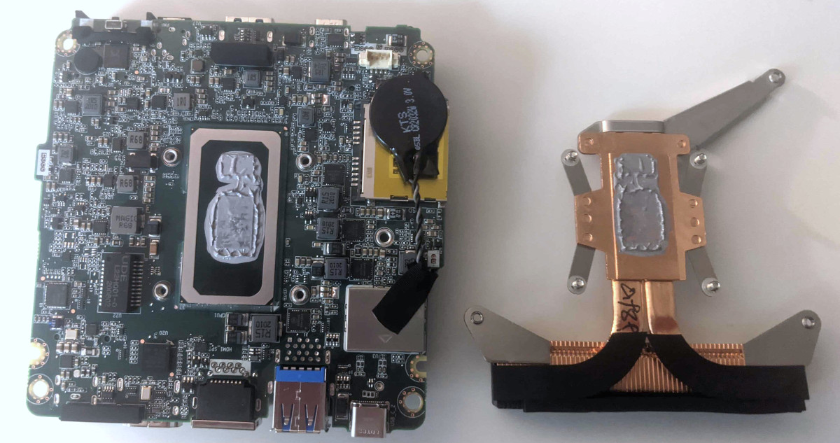 Heatsink removed from motherboard