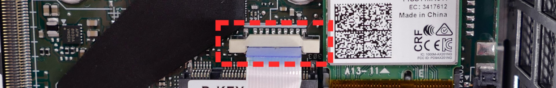 SATA drive bay ribbon cable connector