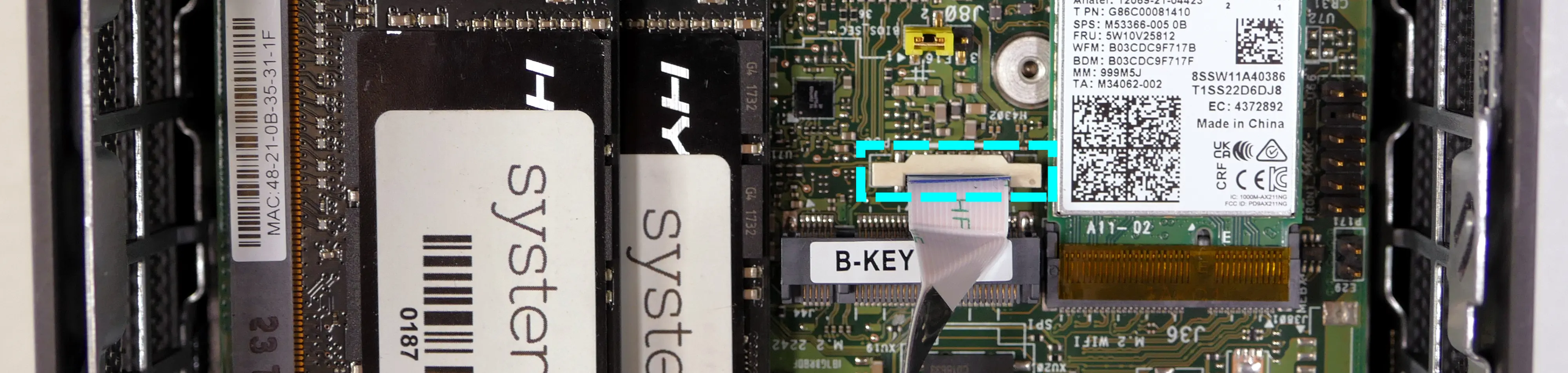 SATA drive bay ribbon cable connector