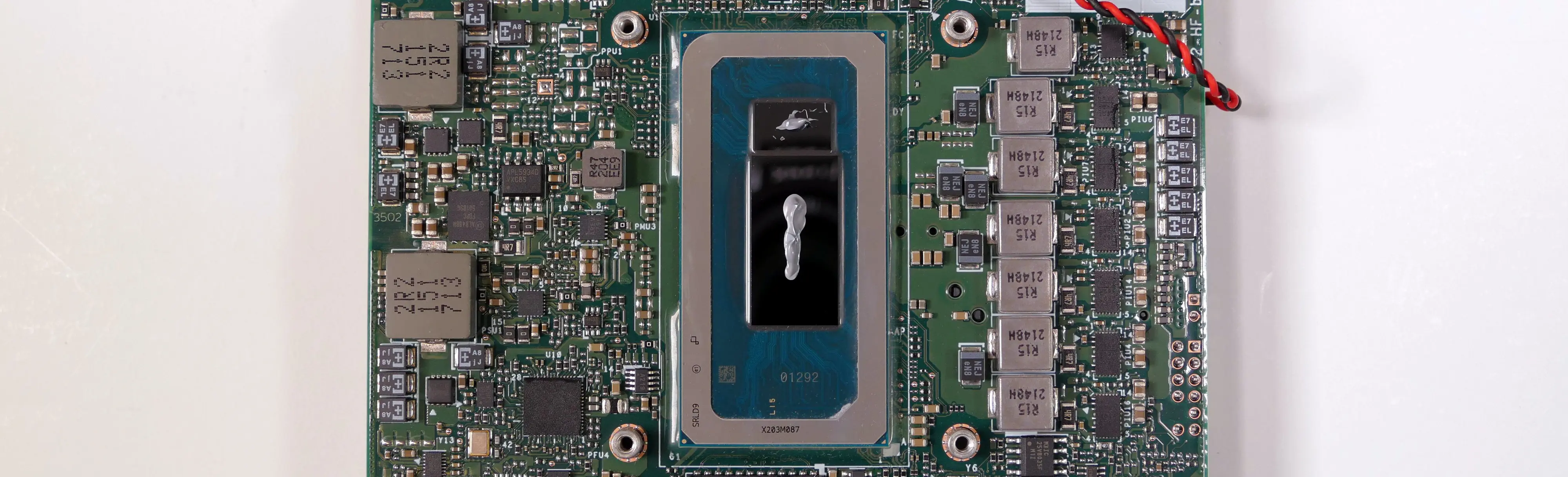 Thermal paste applied to CPU