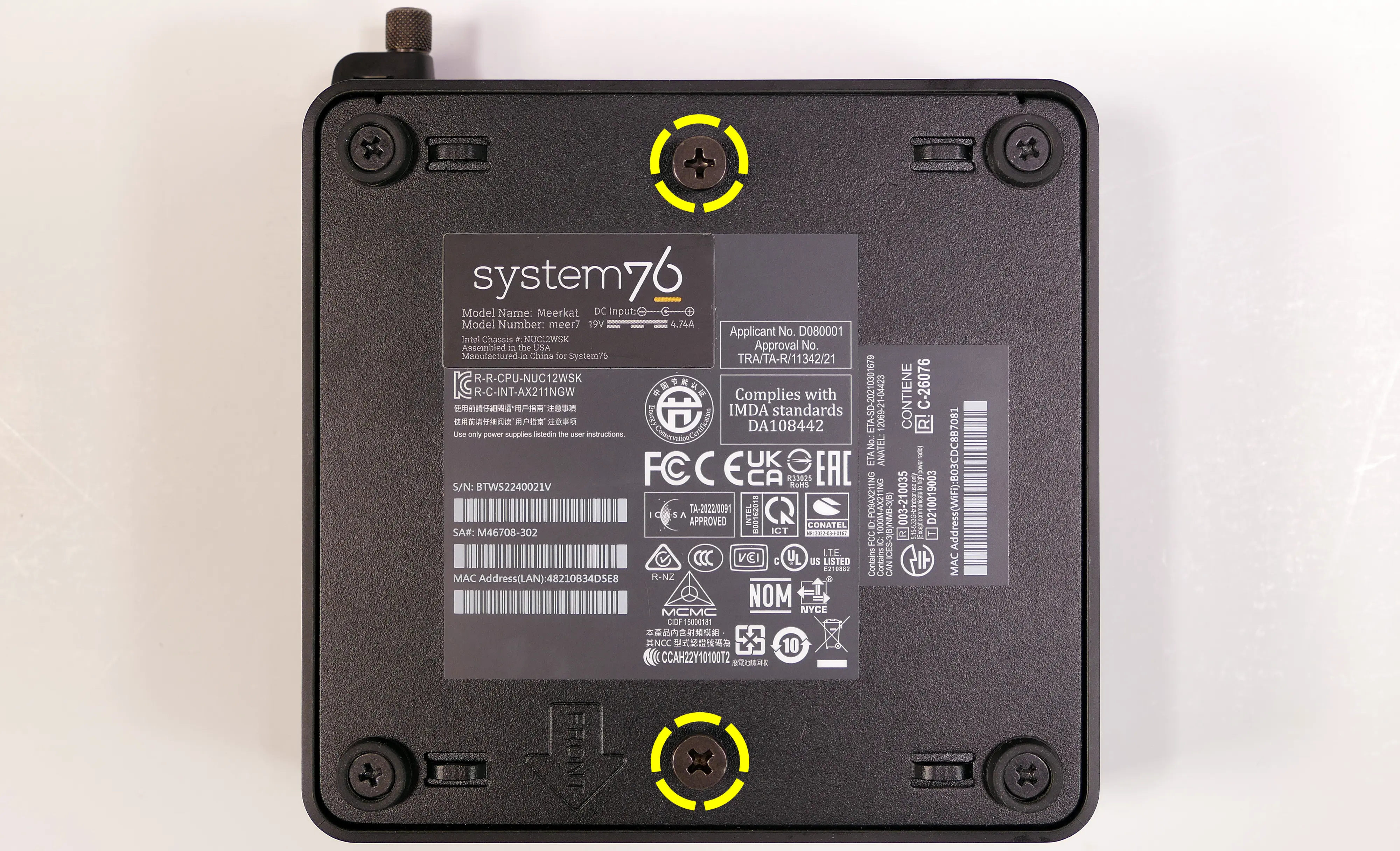 VESA mount screws in Meerkat
