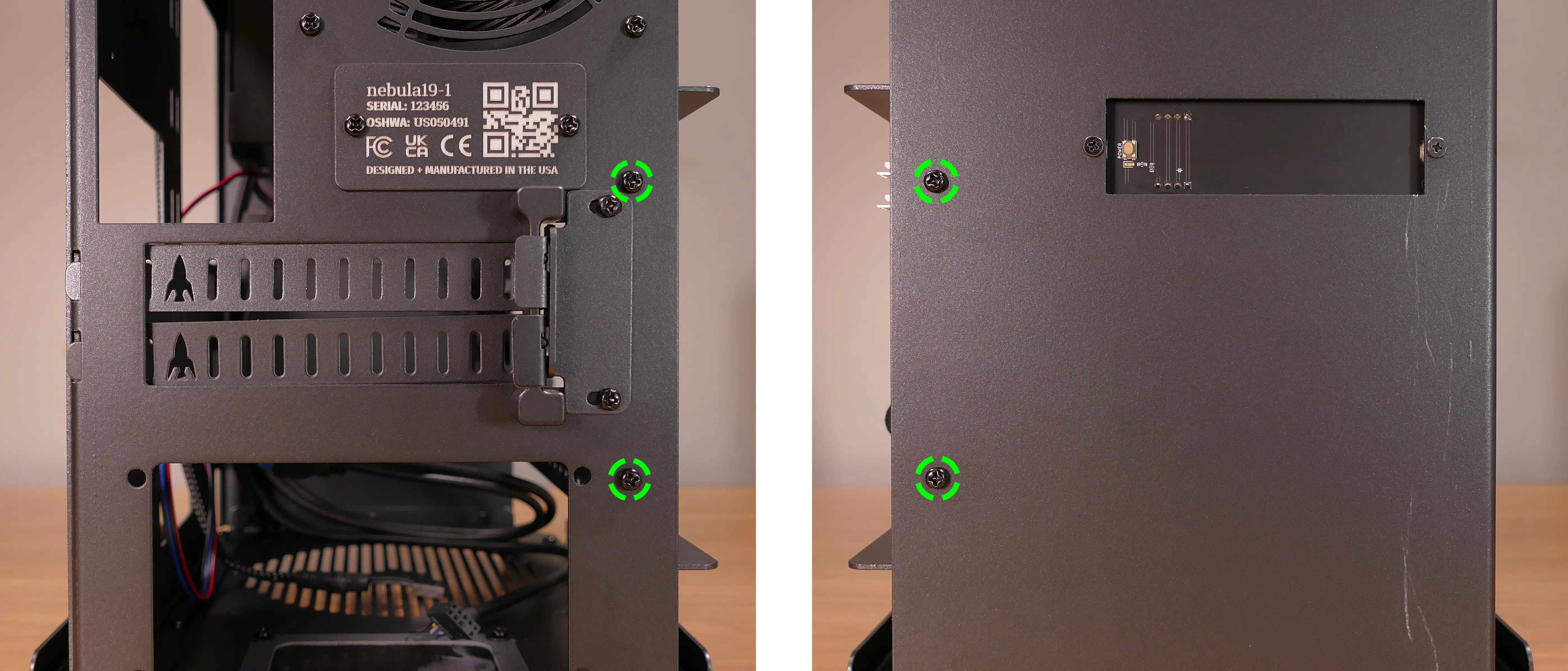 Side fan bracket screws