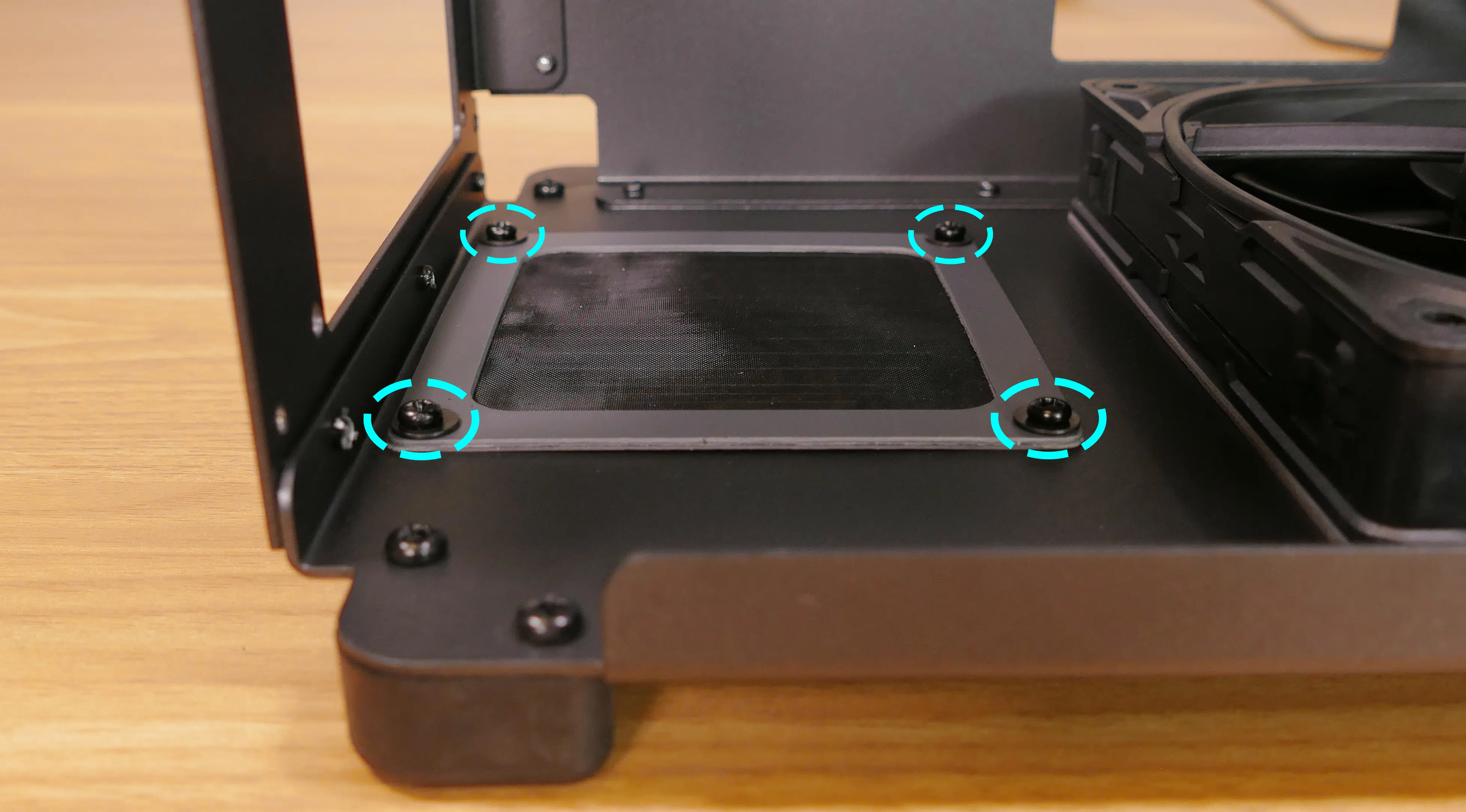 Power supply dust filter screws