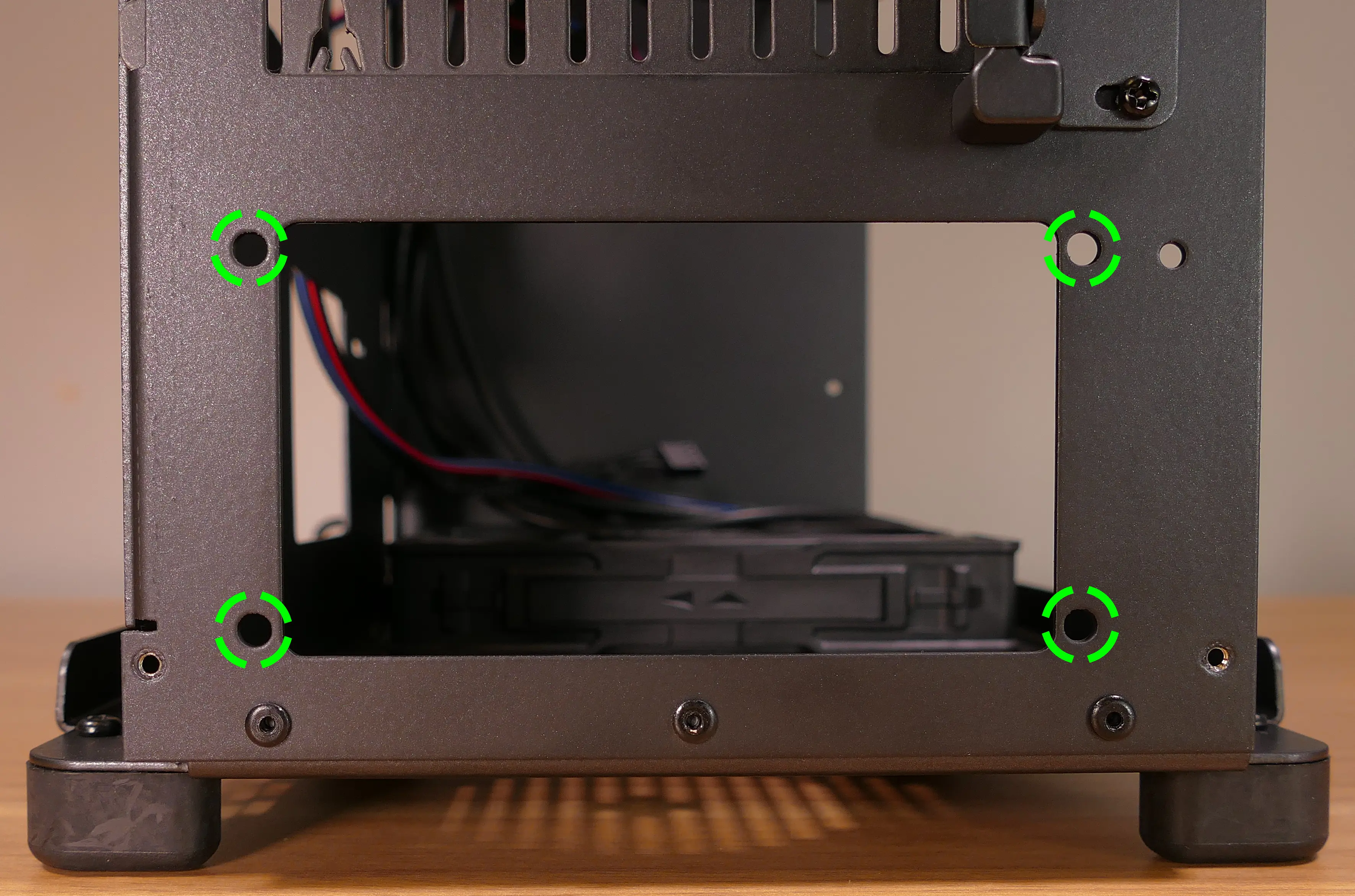 Power supply screw holes