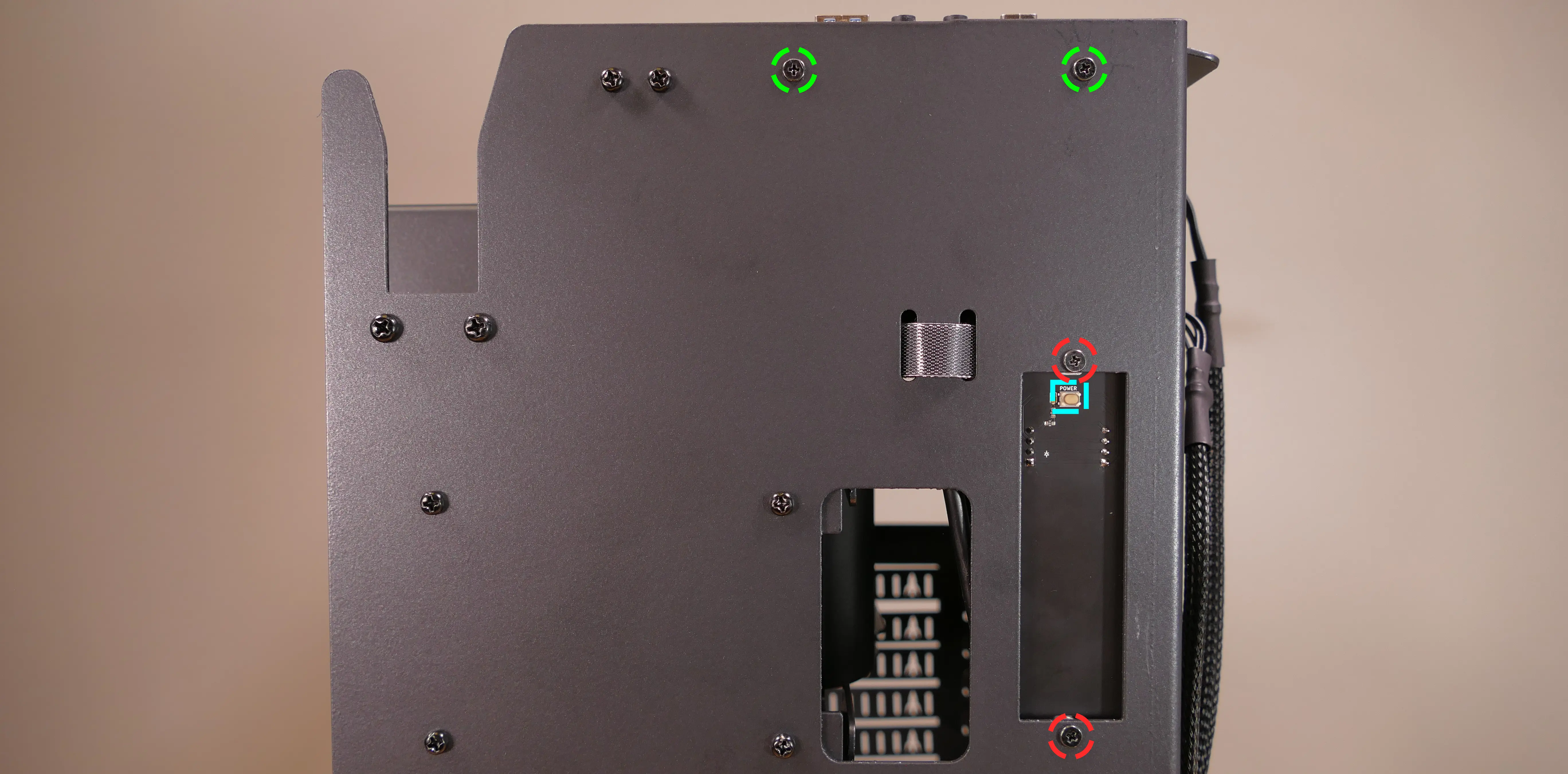 Front daughterboard screws