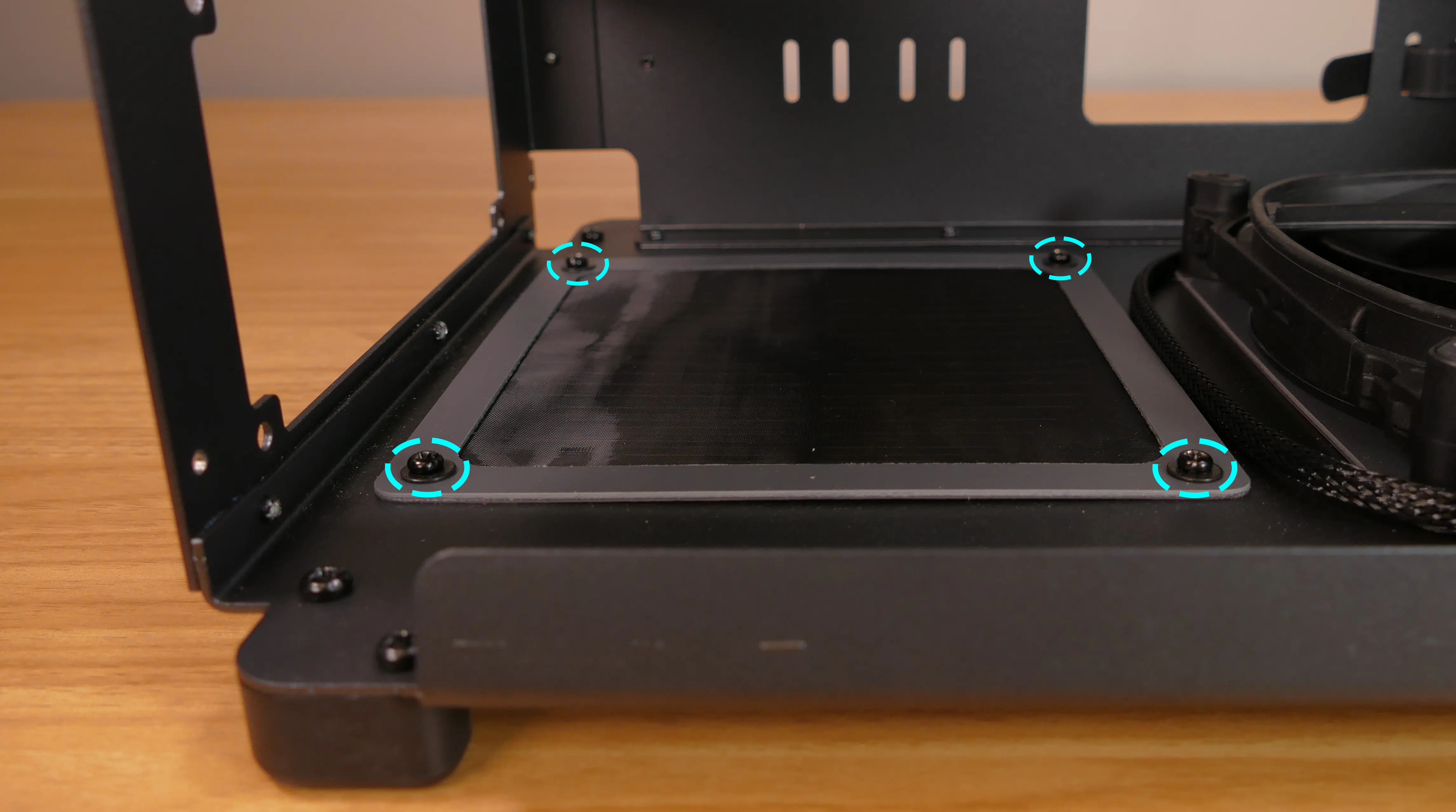 Power supply dust filter screws