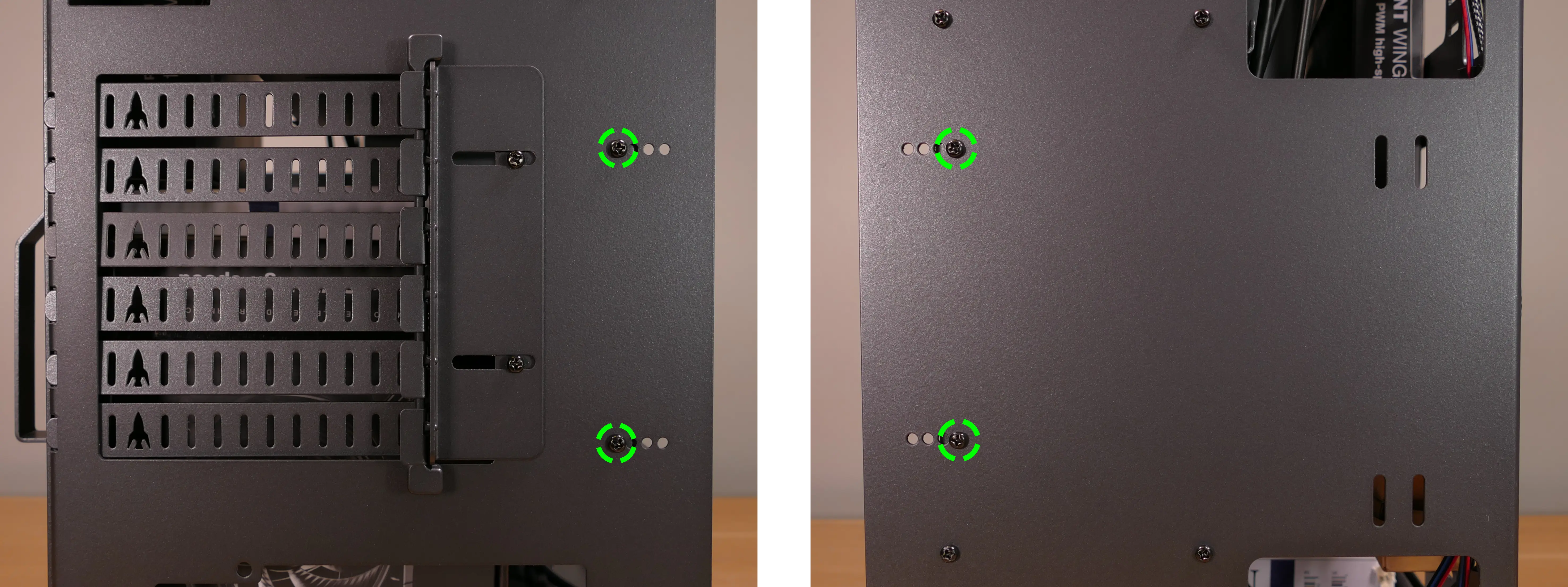 Side fan bracket screws