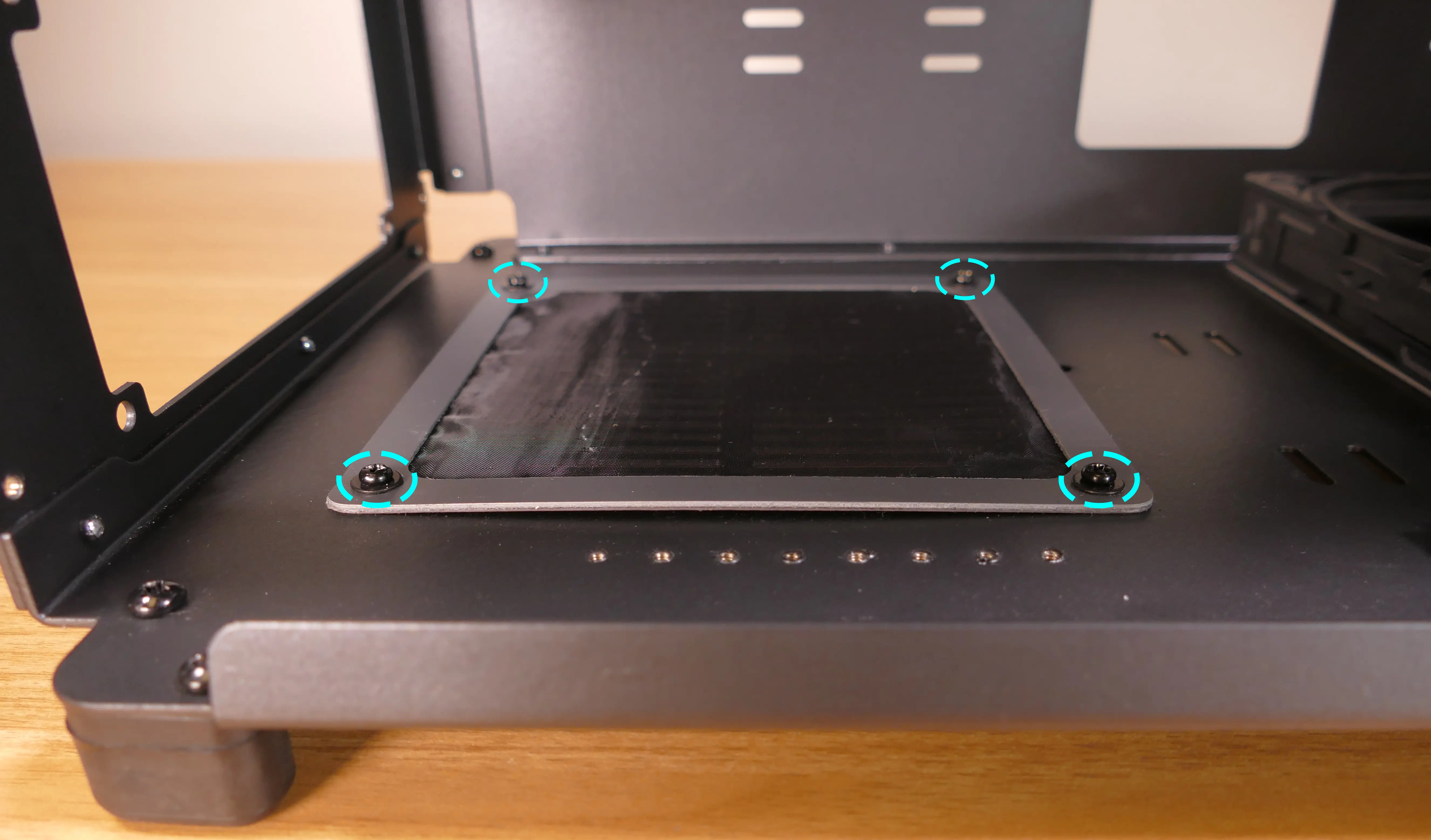 Power supply dust filter screws