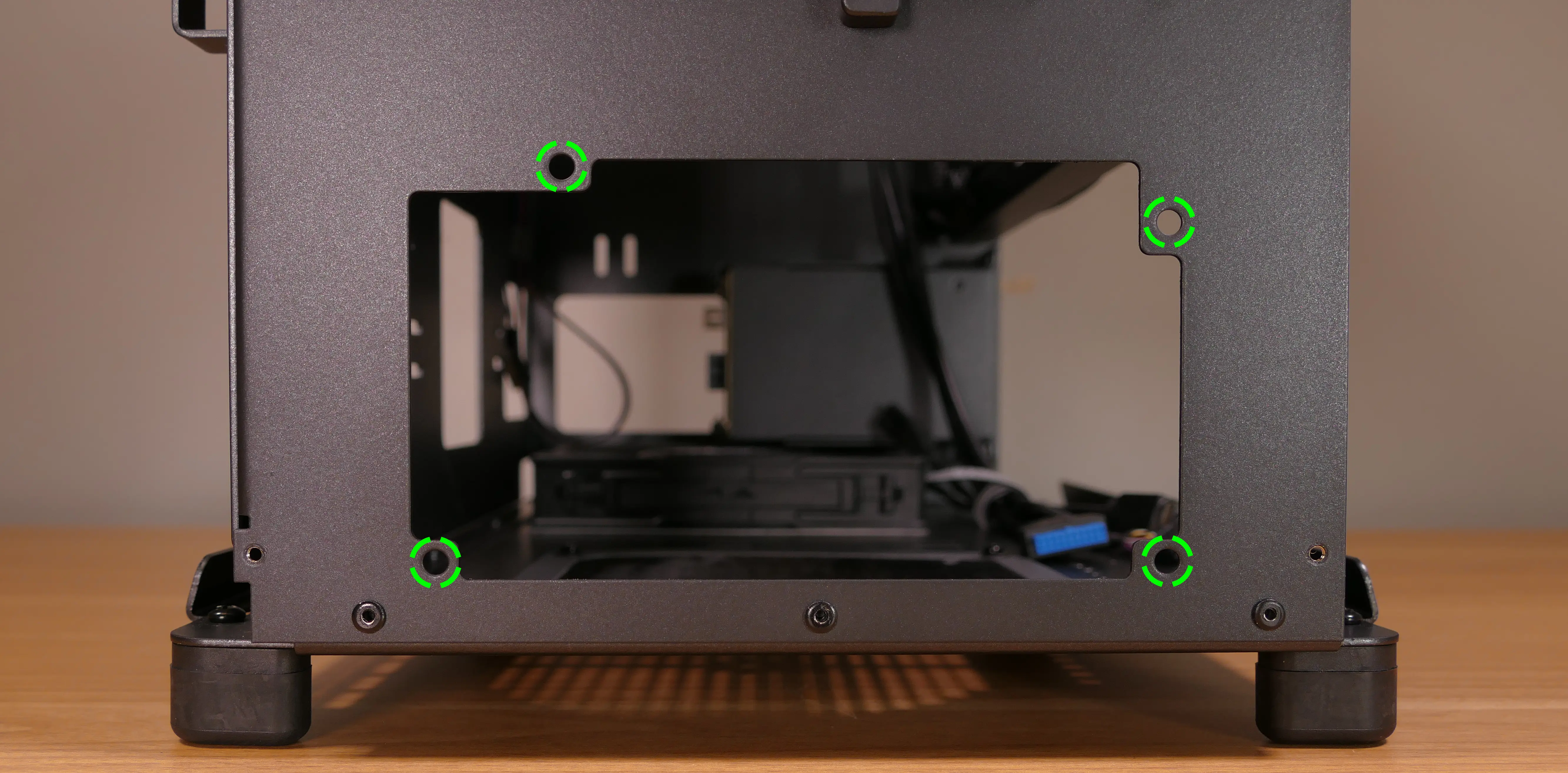 Power supply screw holes