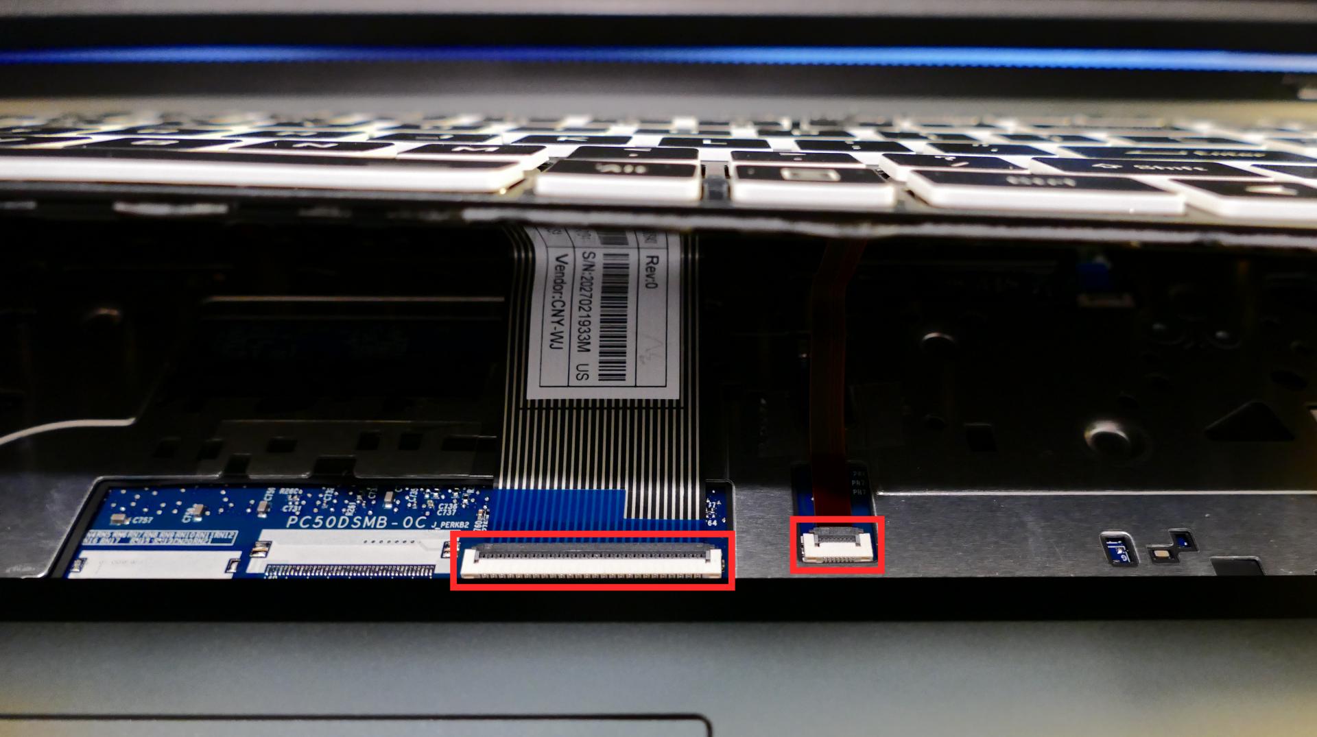 Keyboard ribbon connectors