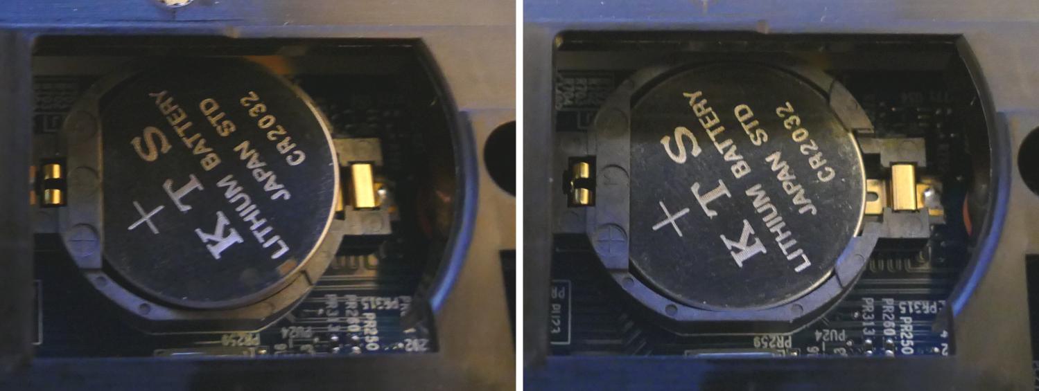 CMOS battery installation