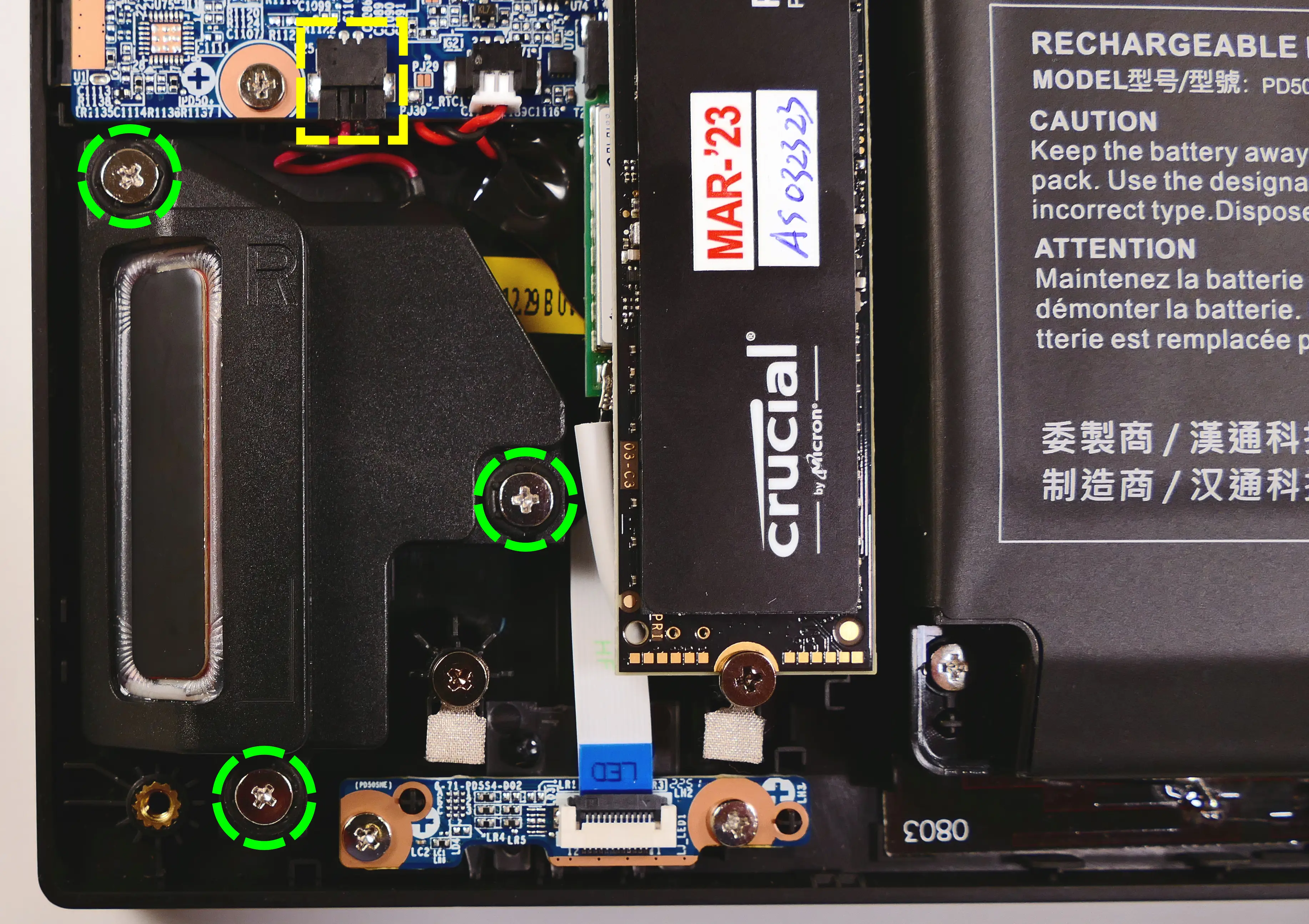 Right speaker wire and screws