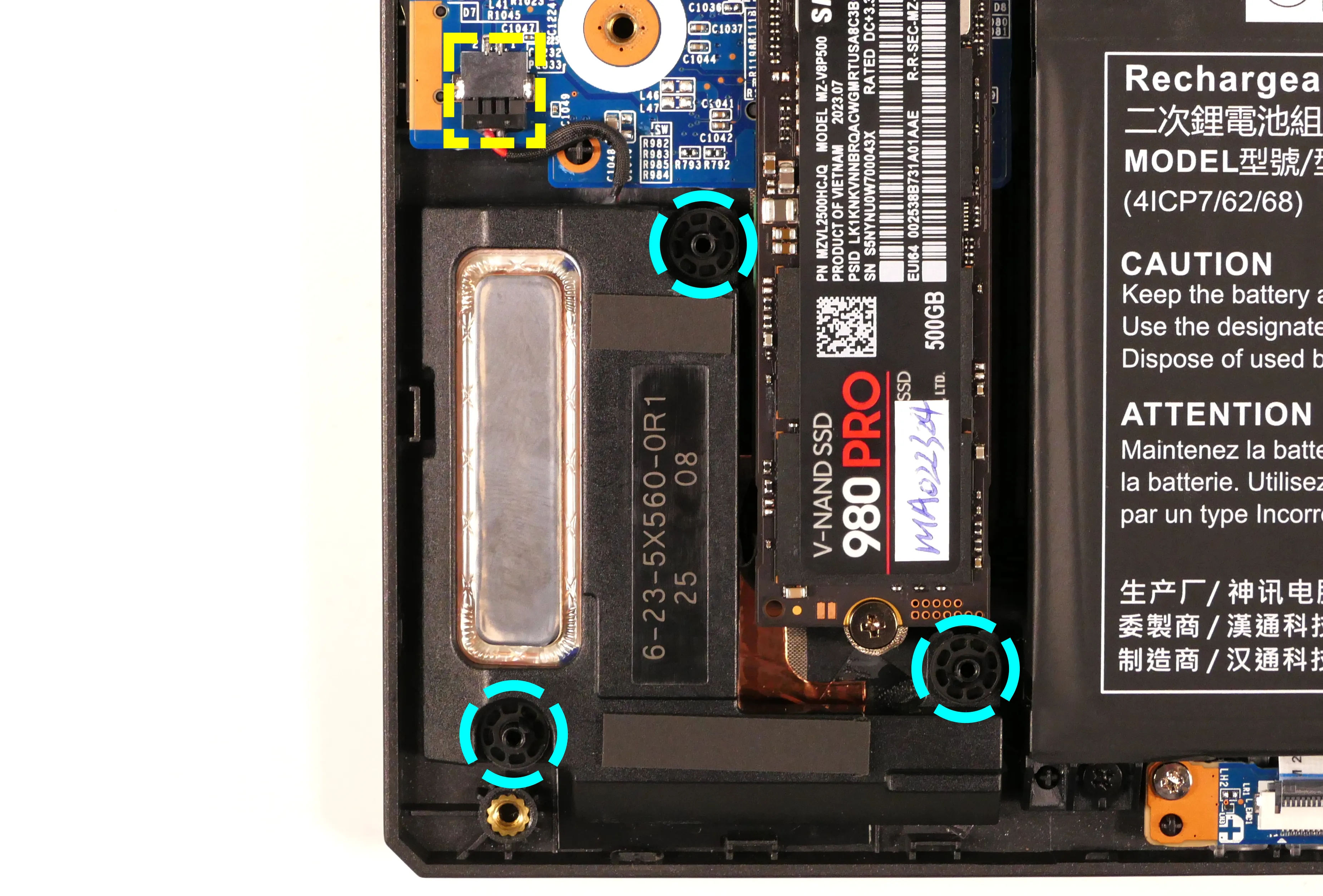 Right speaker wire and screws