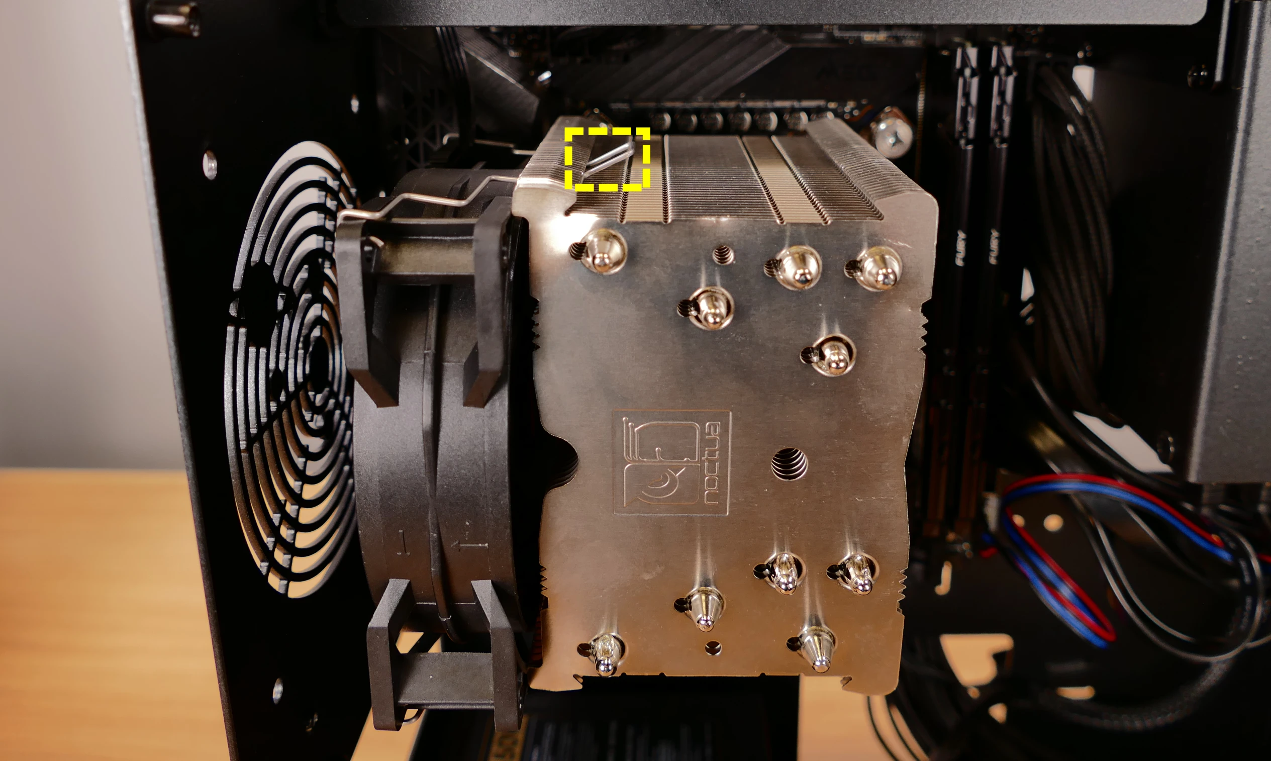 CPU cooler fan top clip