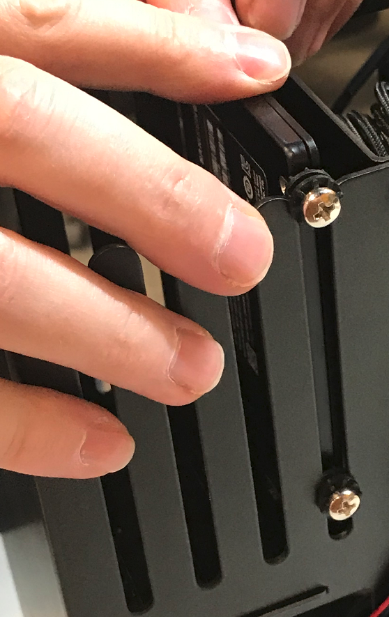 Drive inserted almost fully in the slot