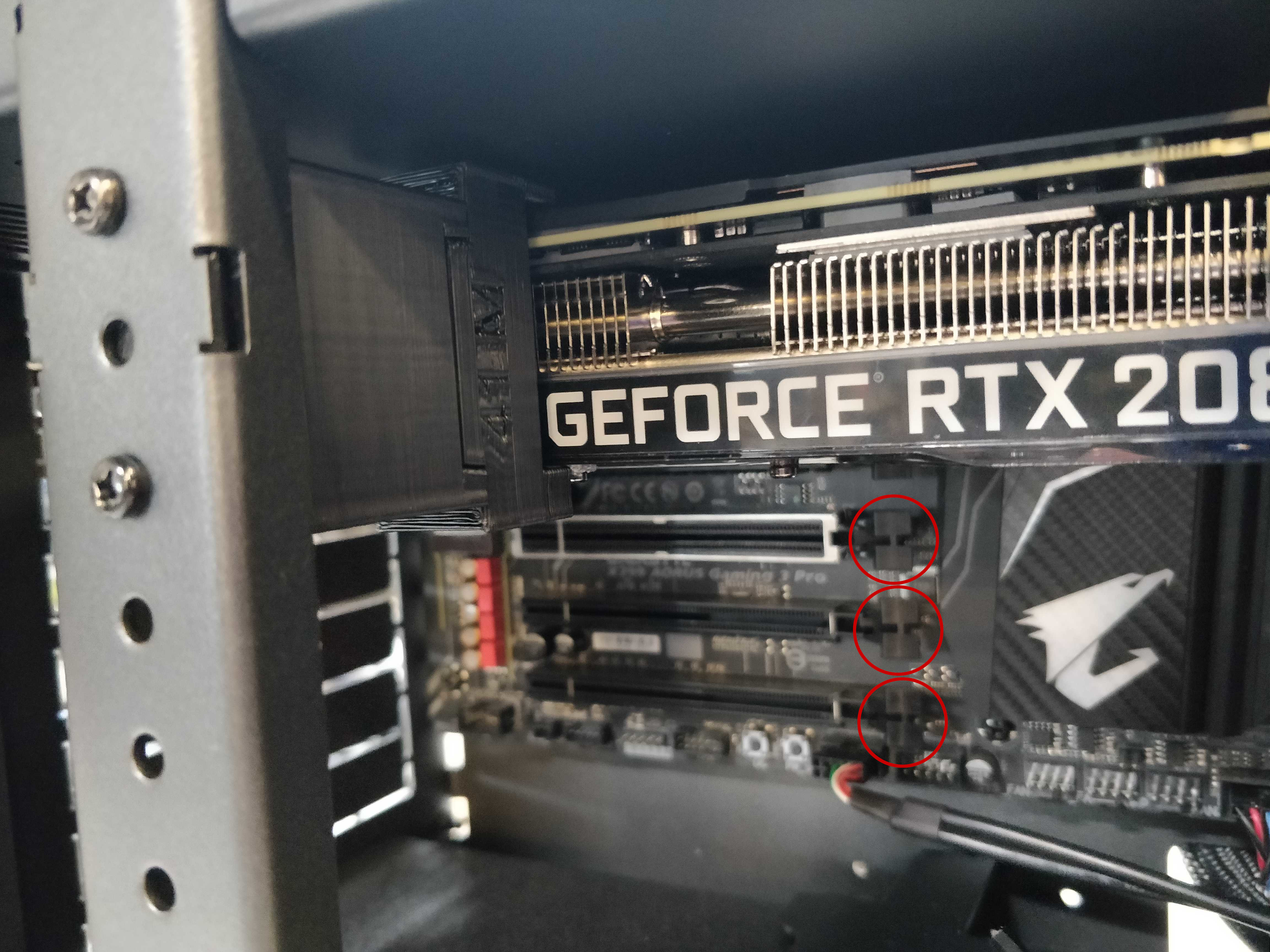 Thelio internal context view of PCIe slot