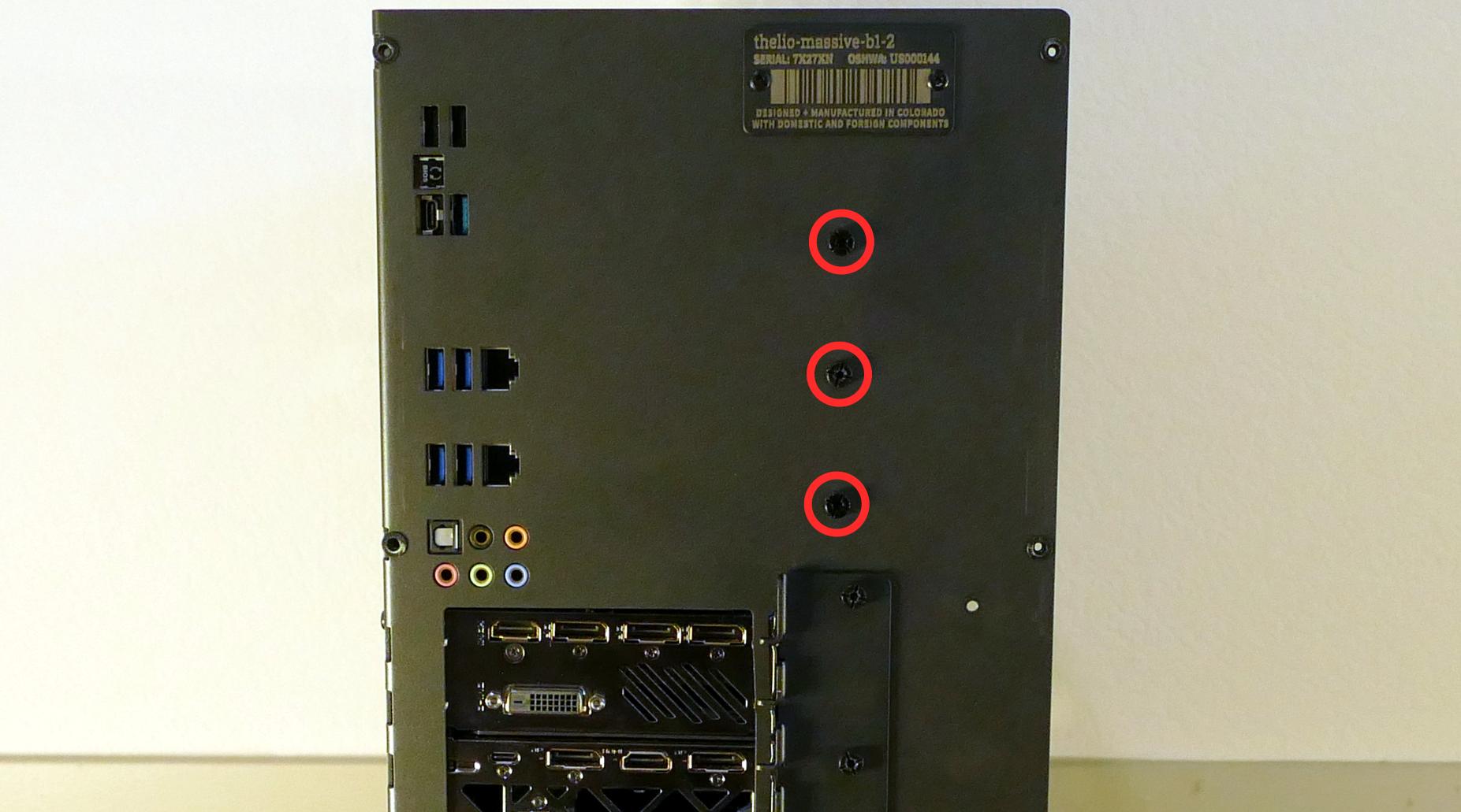 Back CPU duct screws