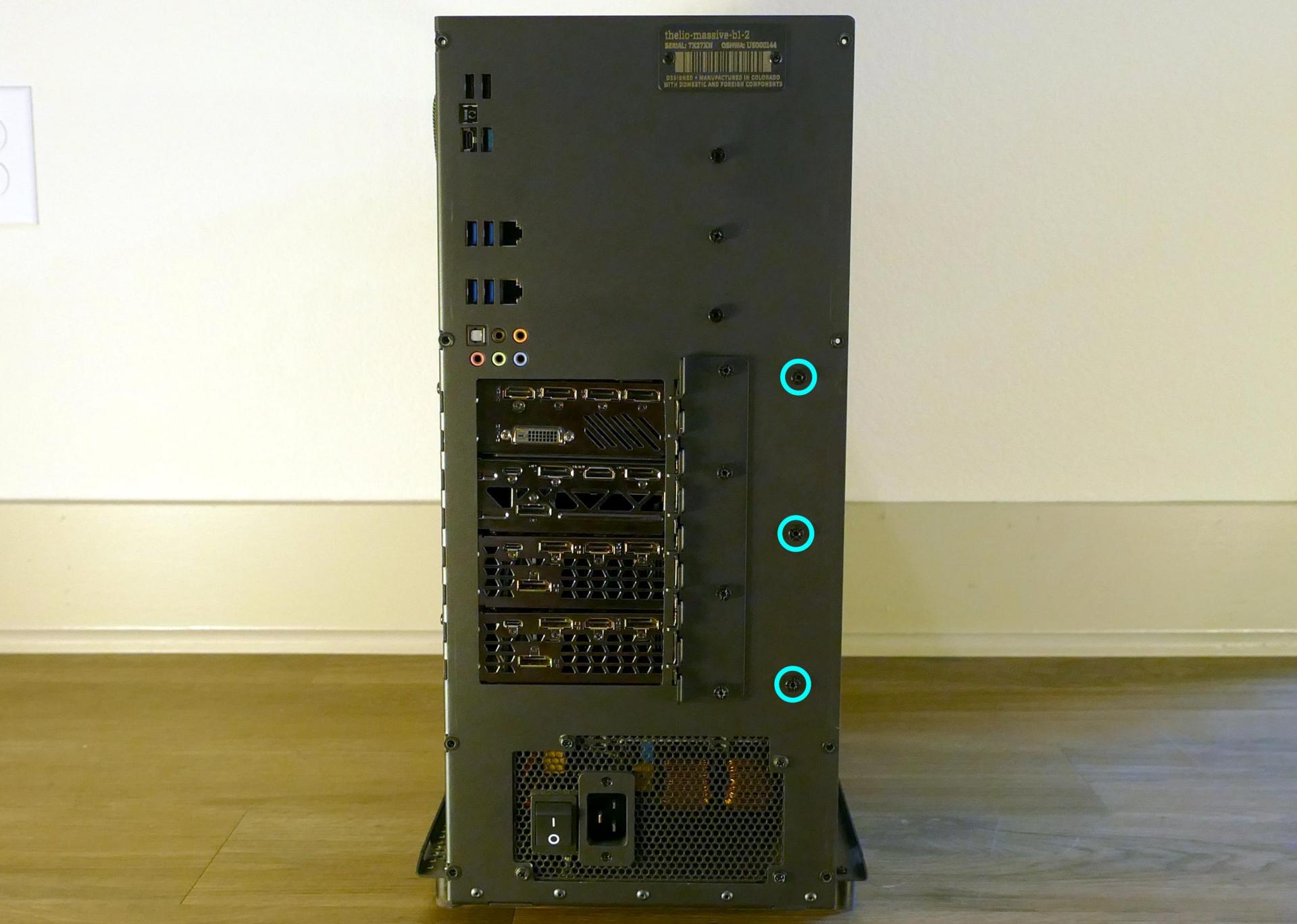 Back partition screws