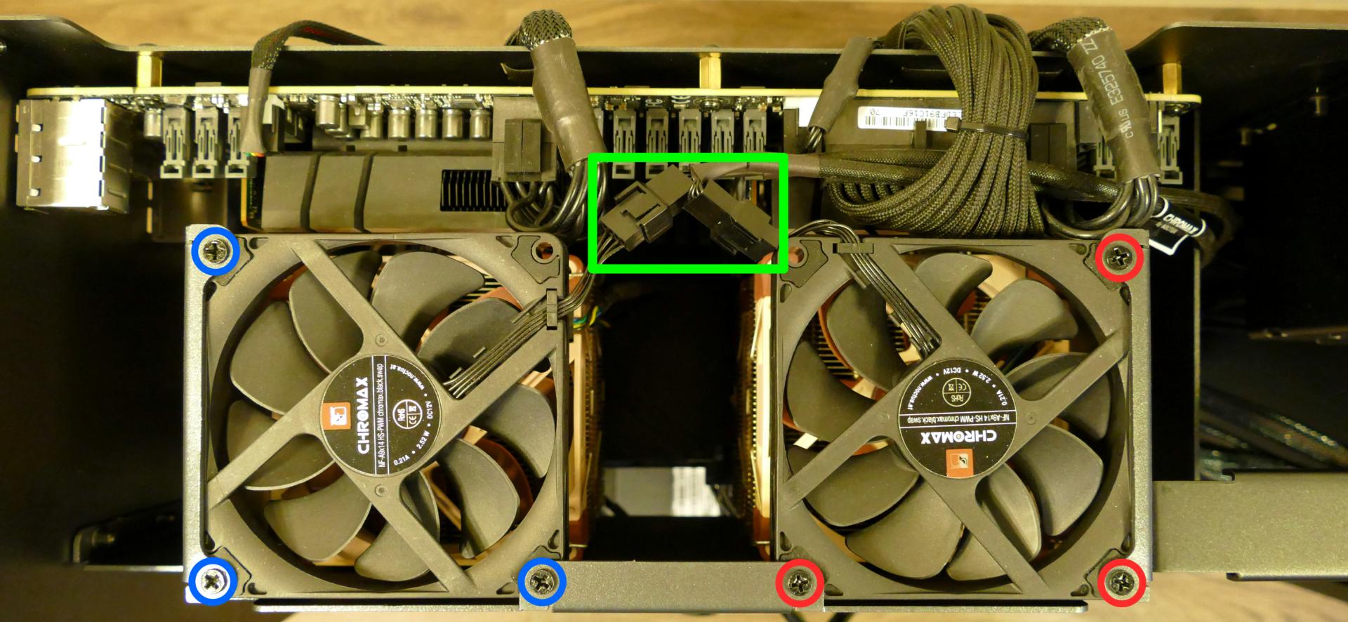 Top exhaust fan screws