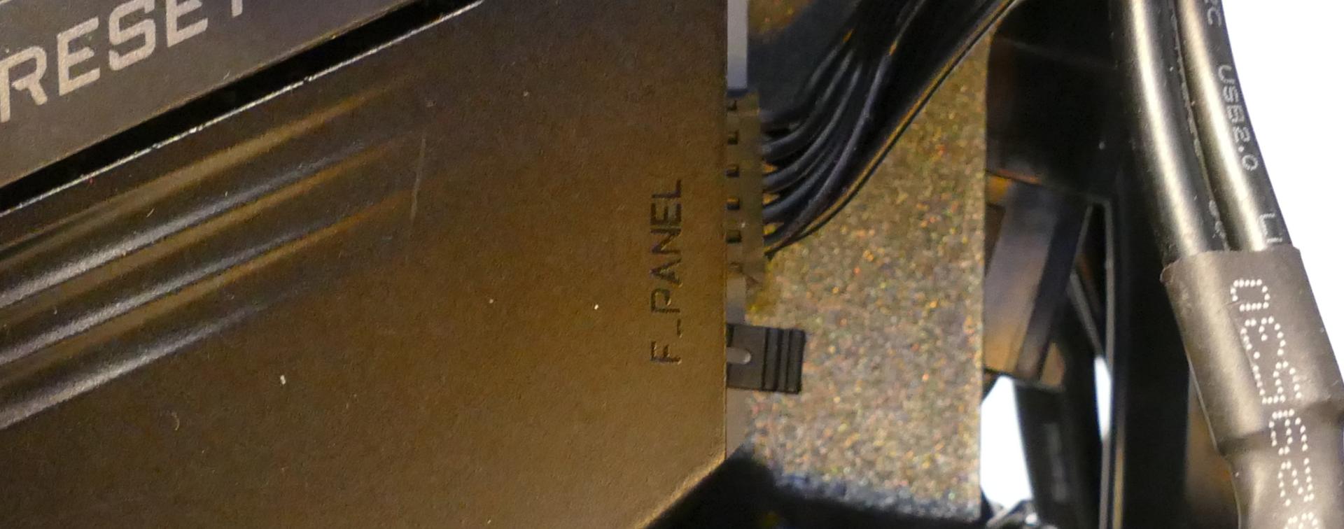 Power button wiring on motherboard