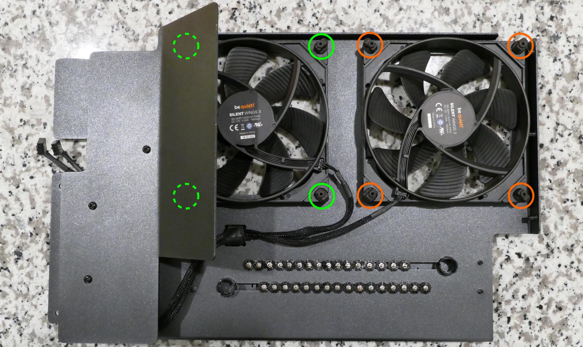 Side fan rubber mounts