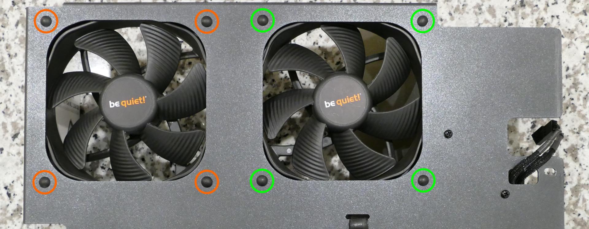 Side fan plastic pins