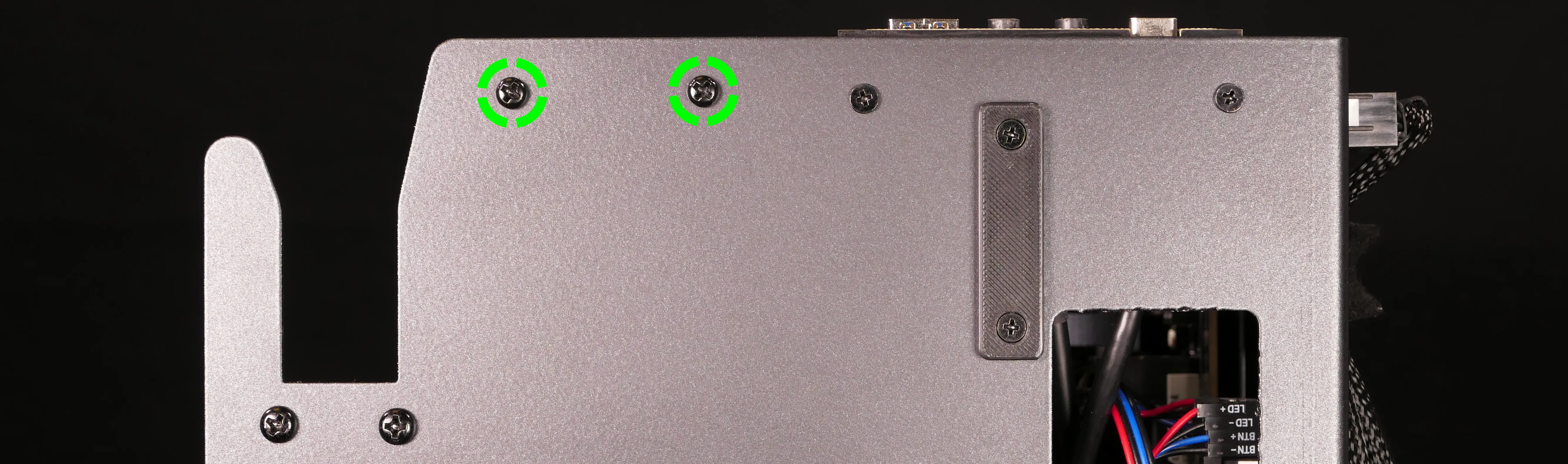 Top crossbar screws (front)