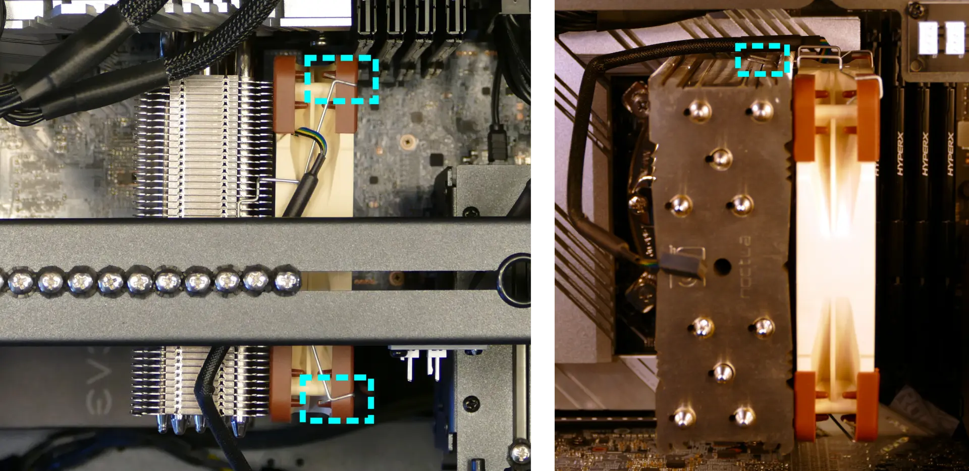 CPU cooler fan top clip
