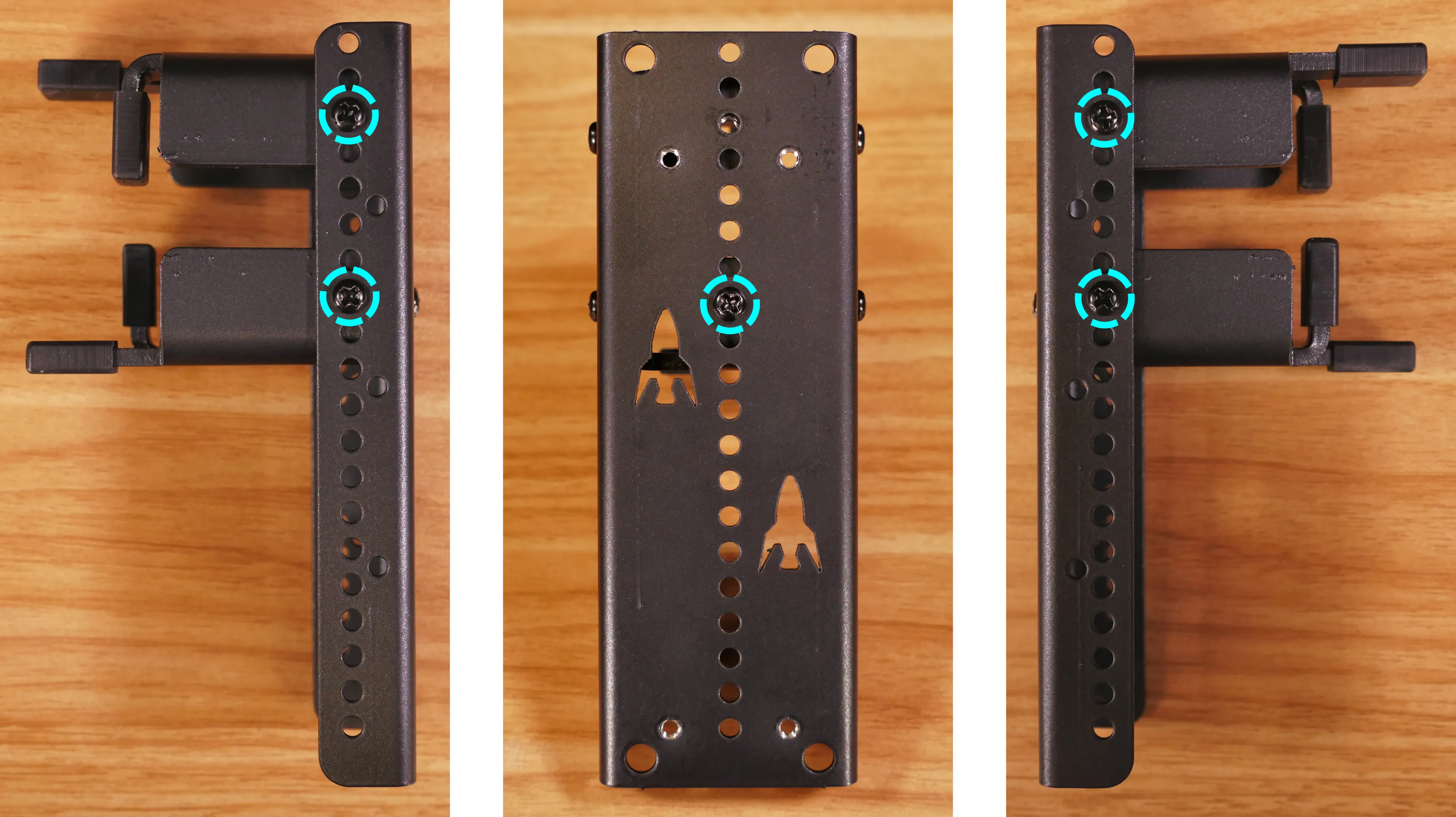 GPU brace finger screws, side