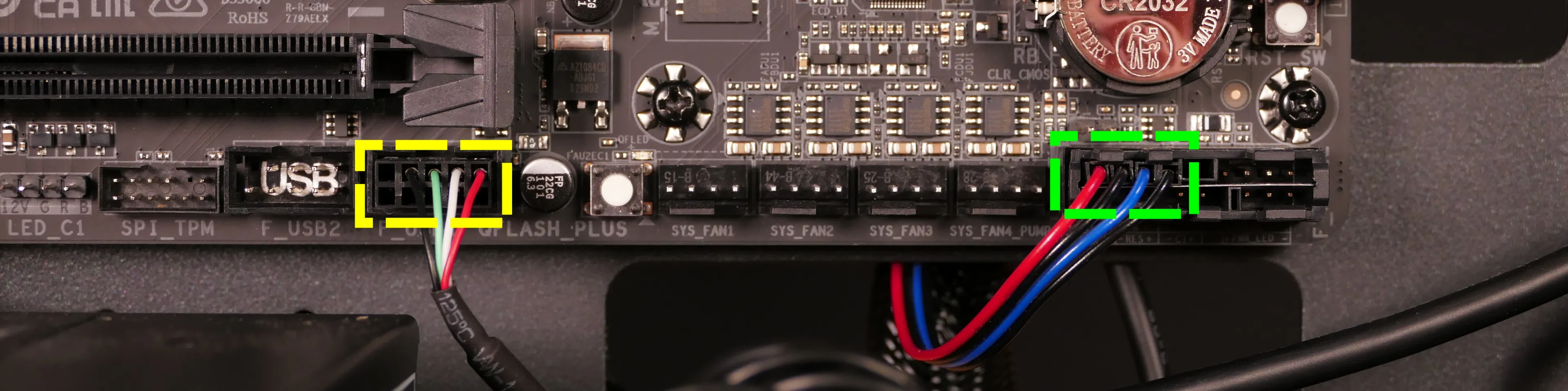 Motherboard power button & USB headers
