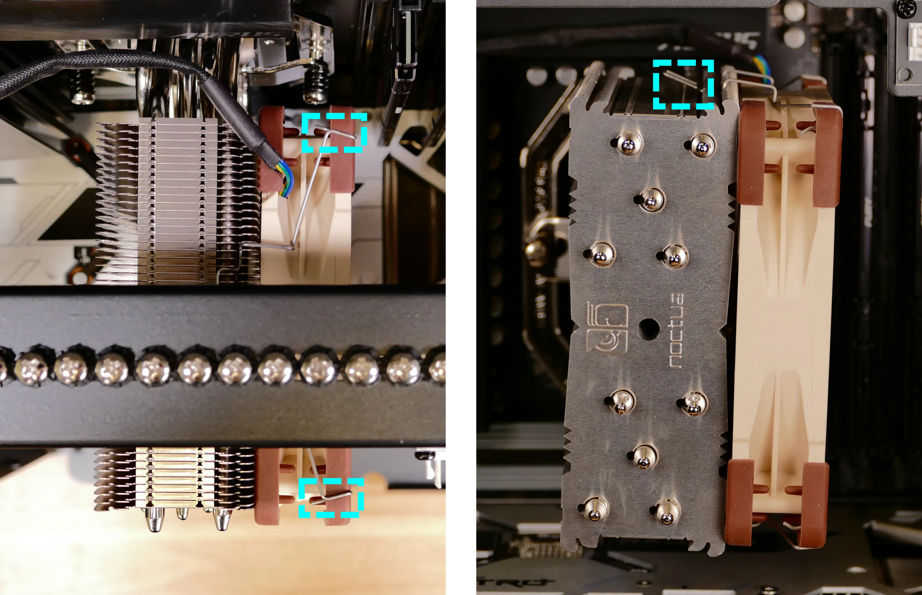 CPU cooler fan top clip
