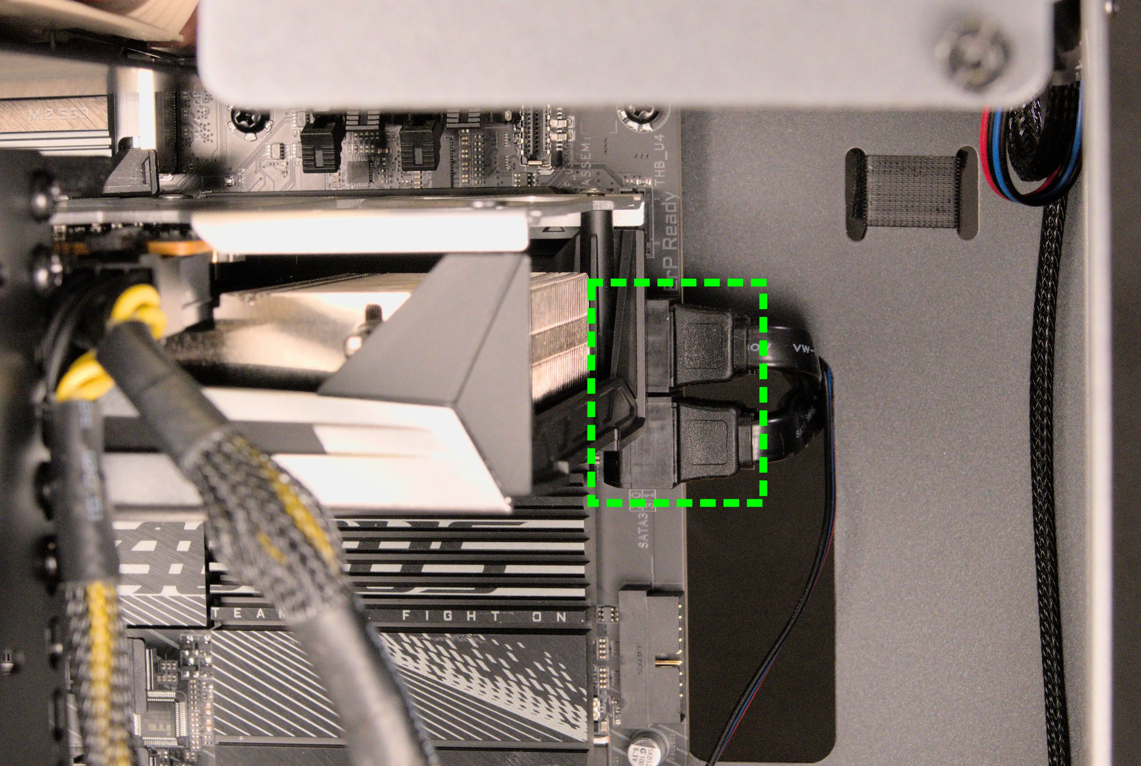 SATA connectors on motherboard