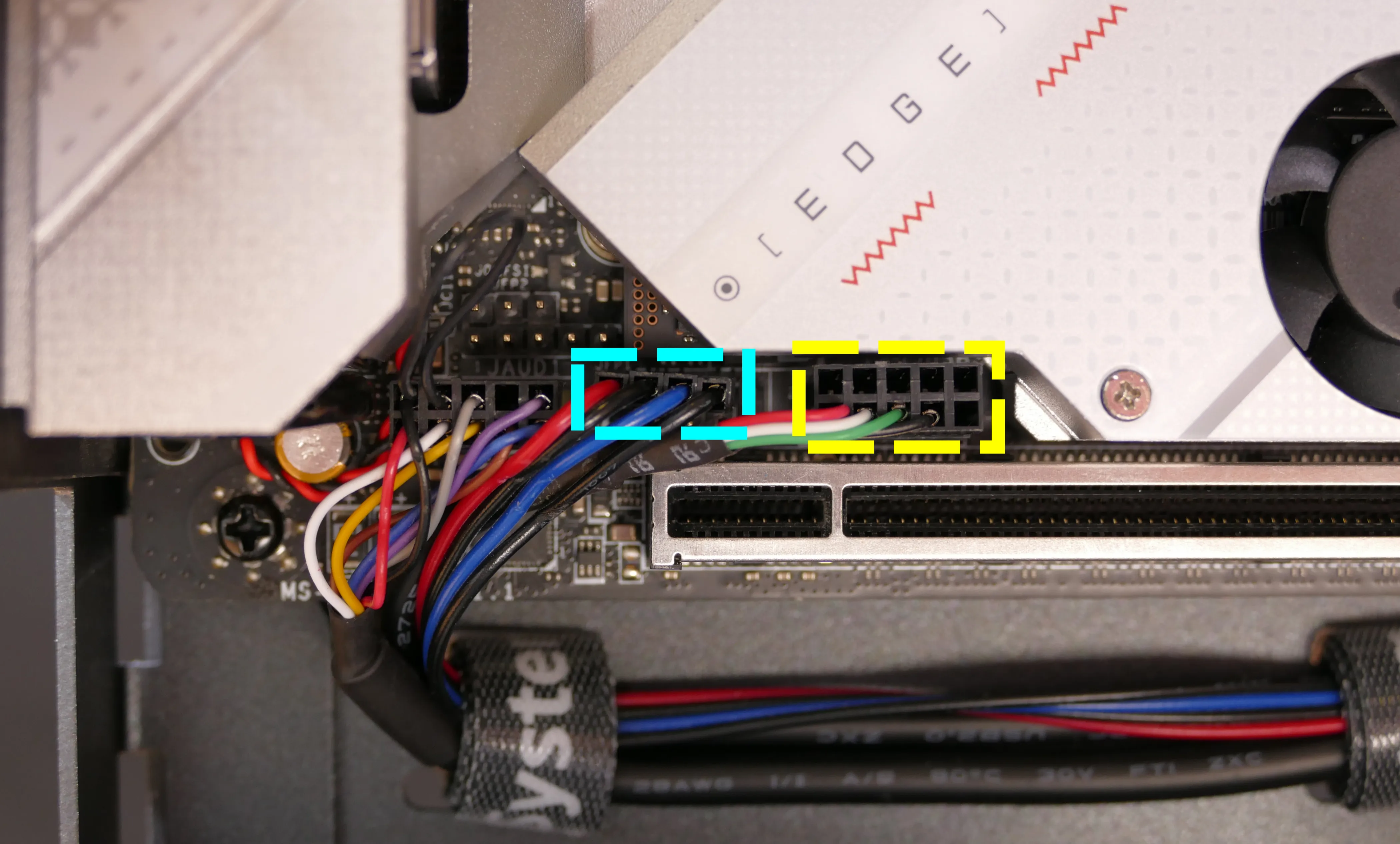 Motherboard power button & USB headers