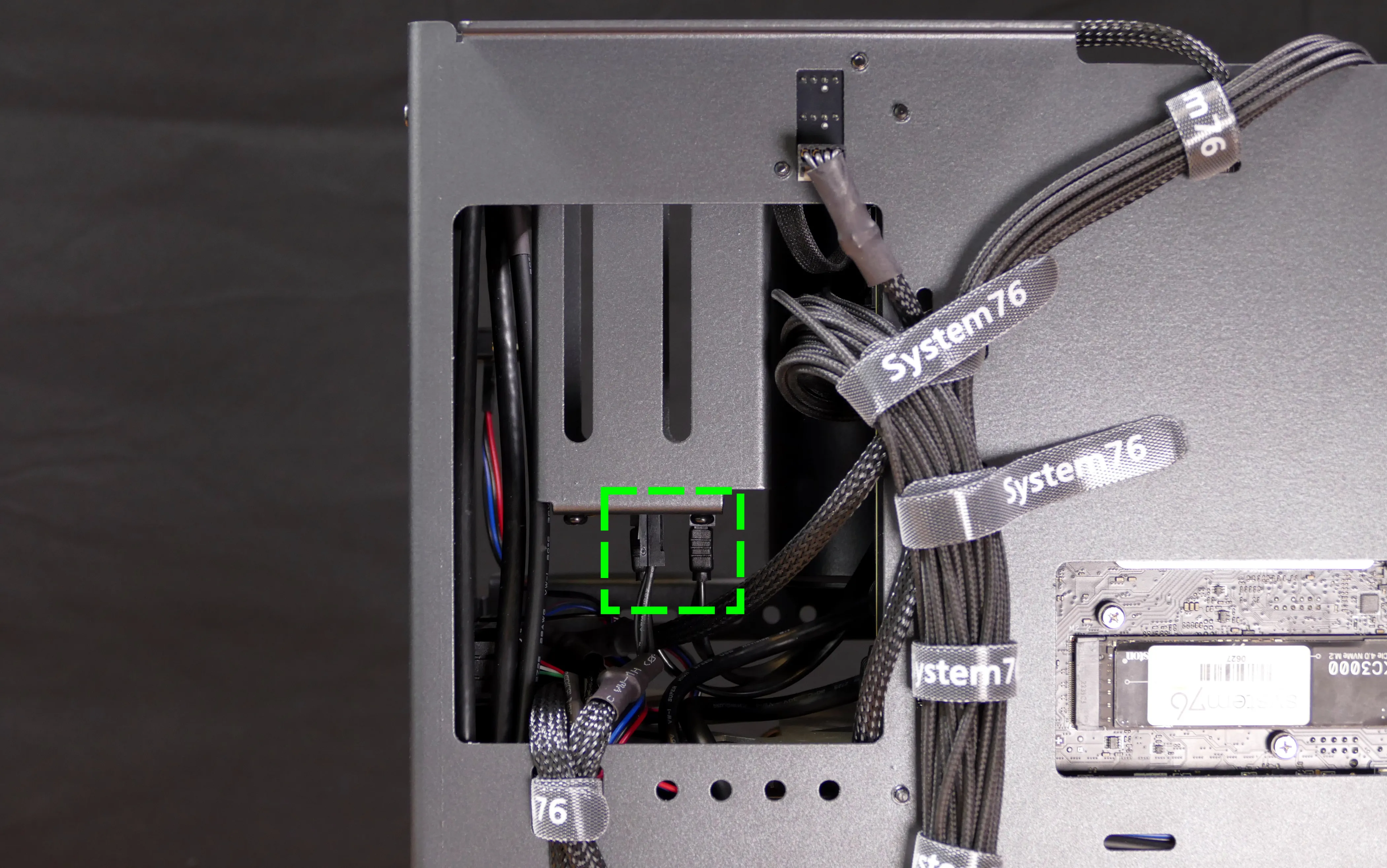 SATA backplane cabling cutout