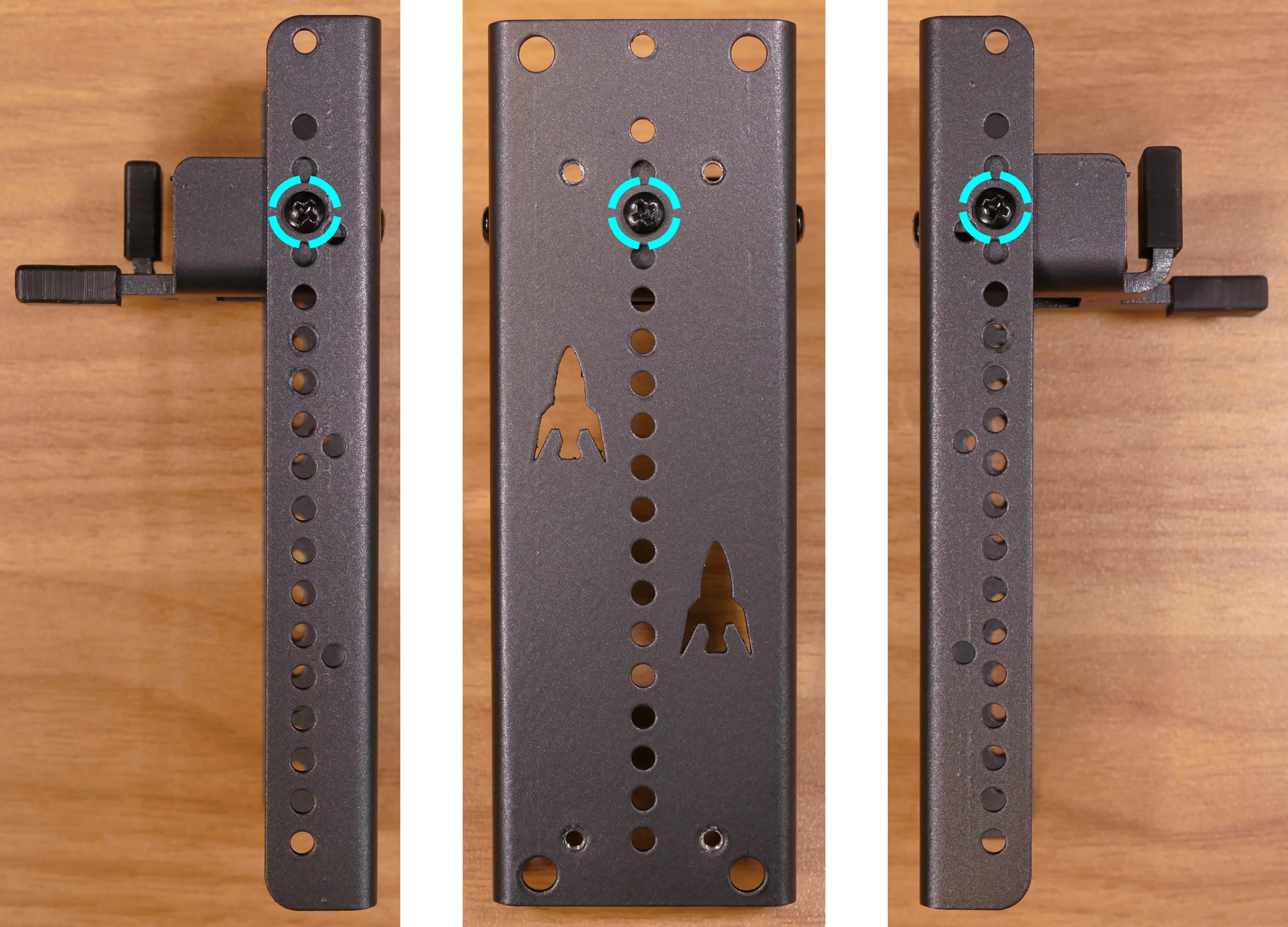 GPU brace finger screws, side