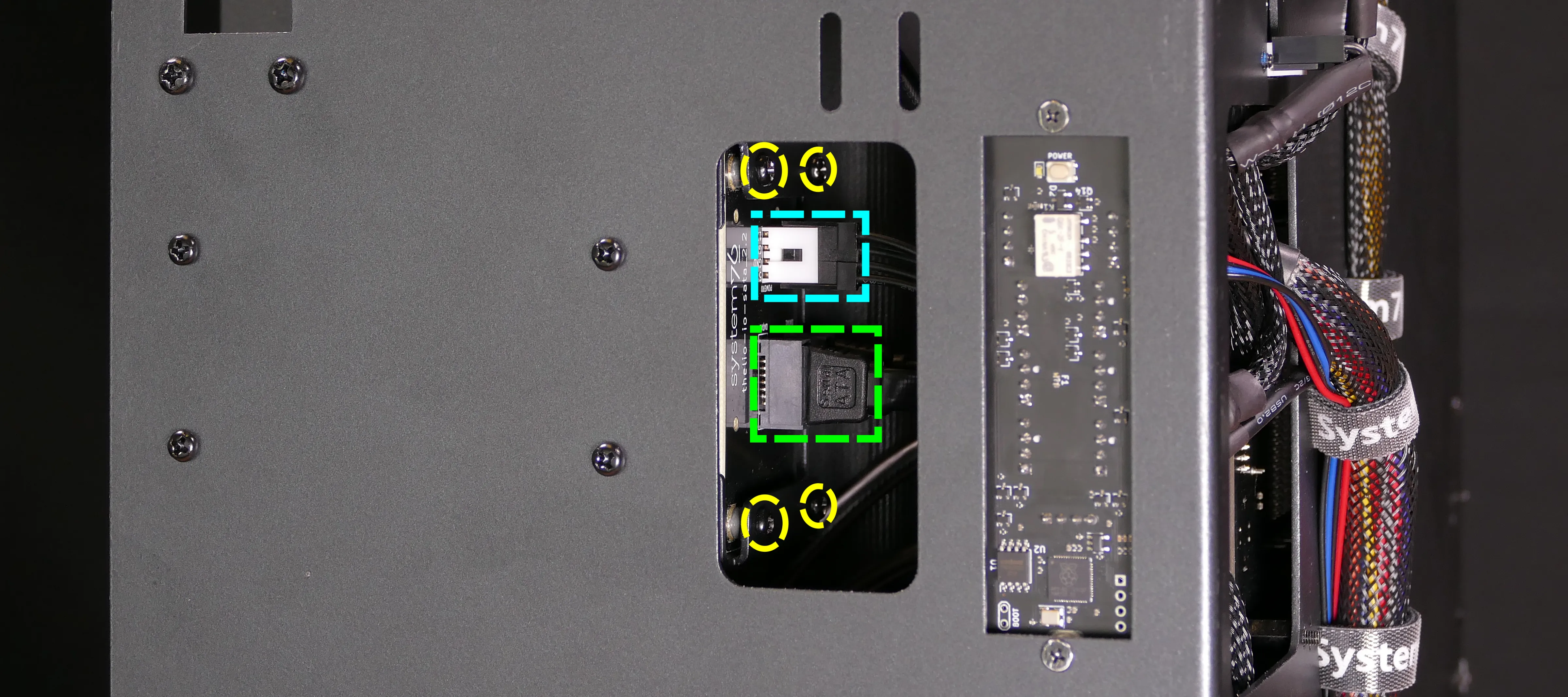 SATA backplane cabling cutout
